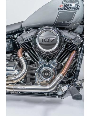 Échappement Black Duck Fighter PRO RAW Harley Softail 2018+ | Finition Brossée CE
