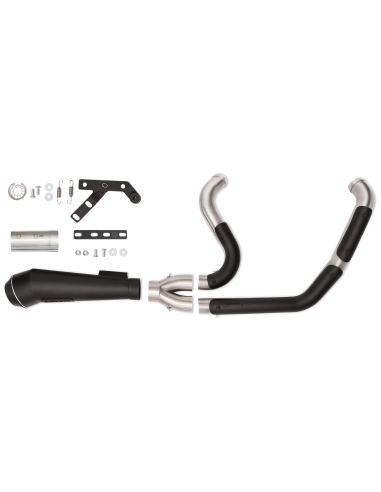 Black Duck Fighter PRO Exhaust Black Harley Softail 2018+ | CE Approved