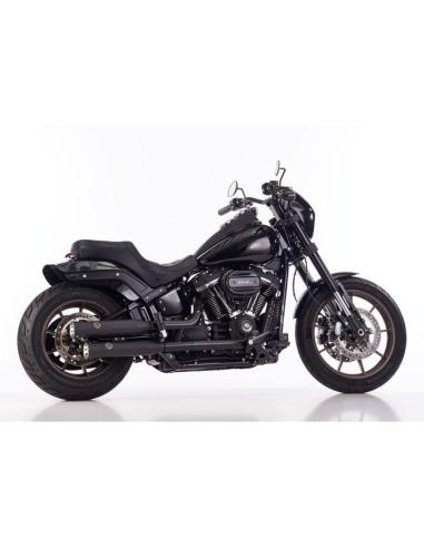 Escapes Falcon Double Groove negro Softail 2021–2024 — Iguana Custom