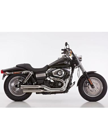 Falcon Double Groove Polished Exhaust for Dyna FXDF/FXDWG 2008–2016 — Iguana Custom