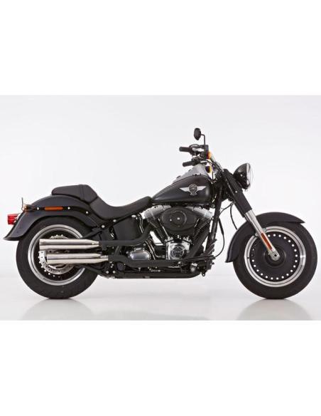 Escapes Falcon Double Groove polido Softail 2007–2016 — Iguana Custom
