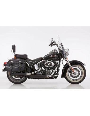 Escapes Falcon Double Groove preto Softail FXSB/FXST — Iguana Custom