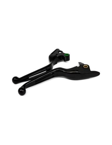 Kit de Manetas Wide Blade Negro para Harley Softail 15-17 | Cable