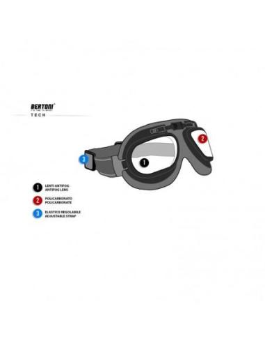 Gafas Vintage Moto Bertoni AF196R Rojas | Protección UV y Estilo Retro