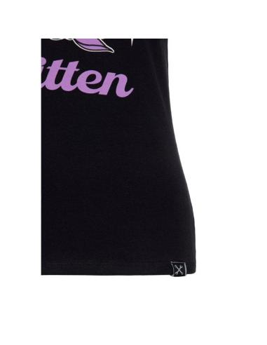 Maglietta Queen Kerosin Rockabilly Kitten Nera | Stile Retrò