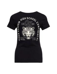 Maglietta Queen Kerosin Rockabilly Kitten Nera | Stile Retrò