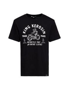 Maglietta King Kerosin Motorcycle Parts Nera | Stile Biker Vintage