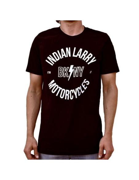 Indian Larry BK/NY Black T-Shirt | Brooklyn Old School Chopper Style