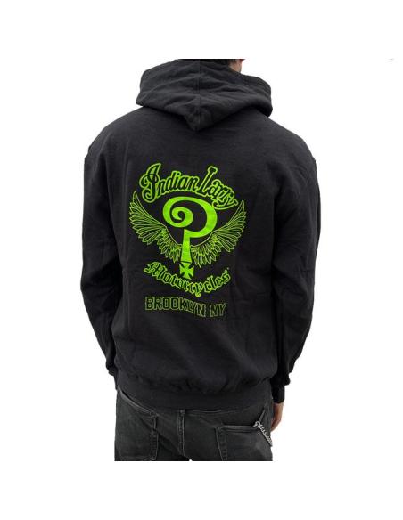 Felpa con Cappuccio Indian Larry Slime Logo | 100% Cotone Made in USA
