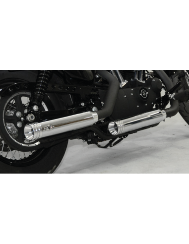 Échappement V Performance Double Ring Chromé XL Sportster 04–13 | Homologué Euro 3