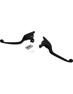 Manetas Estrechas Negro Mate Harley Softail 15–23 | Estilo y Control