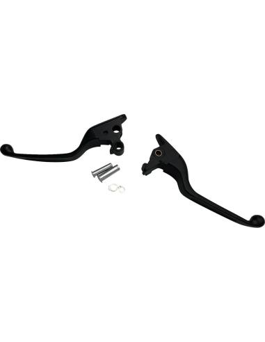Manetas Estrechas Negro Mate Harley Softail 15–23 | Estilo y Control