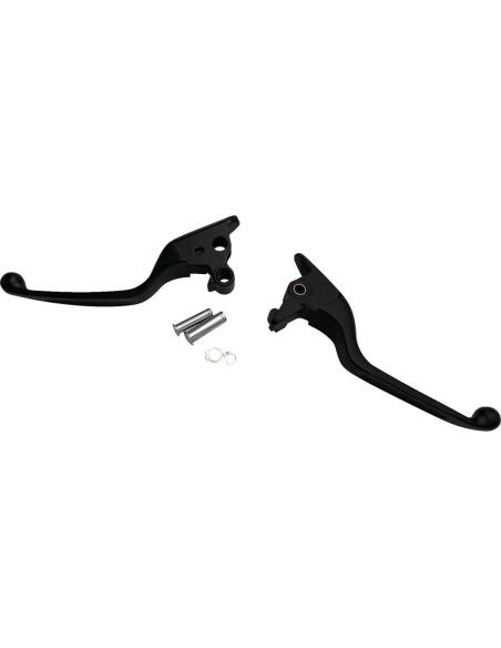 Manetas Estrechas Negro Mate Harley Softail 15–23 | Estilo y Control