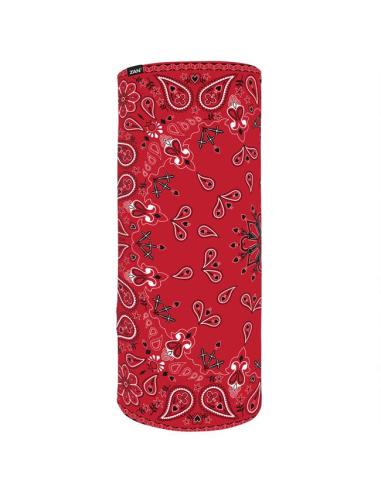 ZANheadgear Motley Tube SportFlex Red Paisley Neck Gaiter — UPF50+