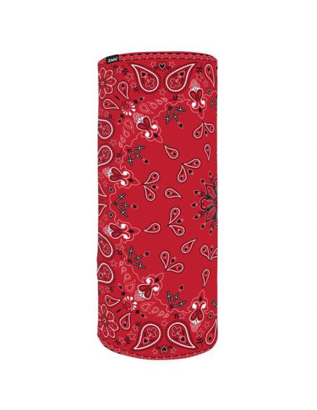 ZANheadgear Motley Tube SportFlex Red Paisley Neck Gaiter — UPF50+