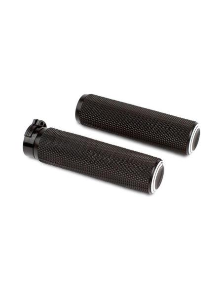 Poignées Arlen Ness Dual Ring Fusion Noires Harley 74–22 | CNC Premium