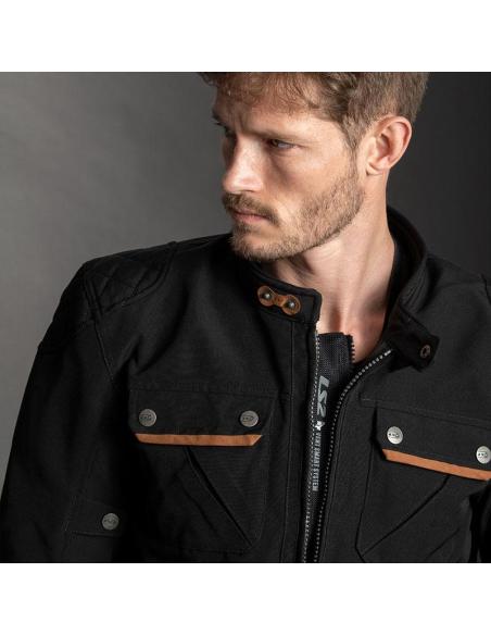 Jacket LS2 Bullet Men’s Black Vintage Waterproof with Armor | Iguana Custom
