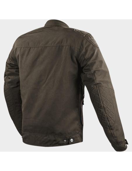 Veste LS2 Bullet marron et noire Vintage Imperméable avec Protections | Iguana Custom