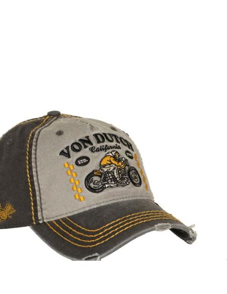 Casquette Von Dutch Retro Cafe Racer noire – Réglable