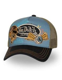 GORRA VON DUTCH PATCHES TIGER 2 BLUE — AJUSTABLE