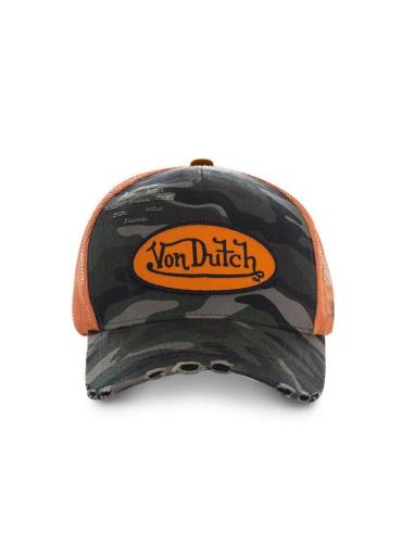 Boné Von Dutch Heritage camuflado/patch laranja – Trucker