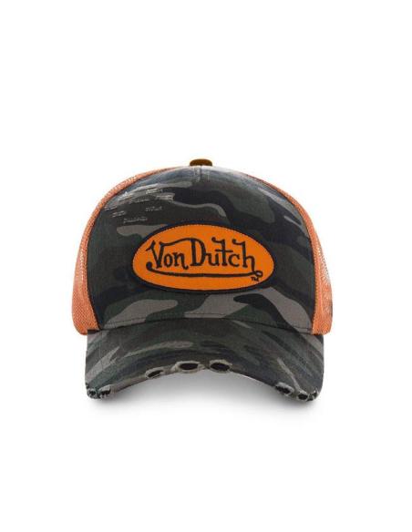 Casquette Von Dutch Heritage camo/orange patch – Trucker