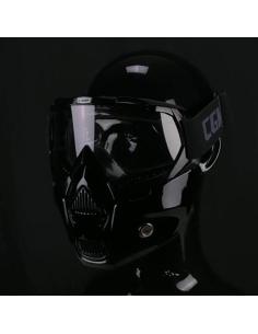 Glossy Black Motorcycle Mask | EN1938 Approved Clear Lens 2