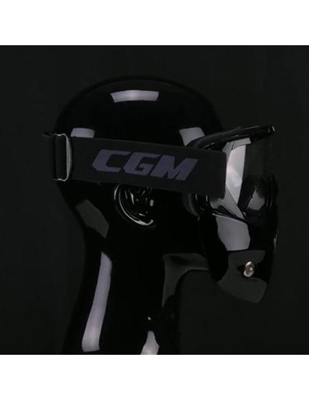 Glossy Black Motorcycle Mask | EN1938 Approved Clear Lens