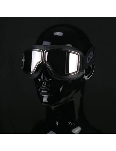 Masque Moto 740M Noir Brillant | Lunettes Certifiées EN1938