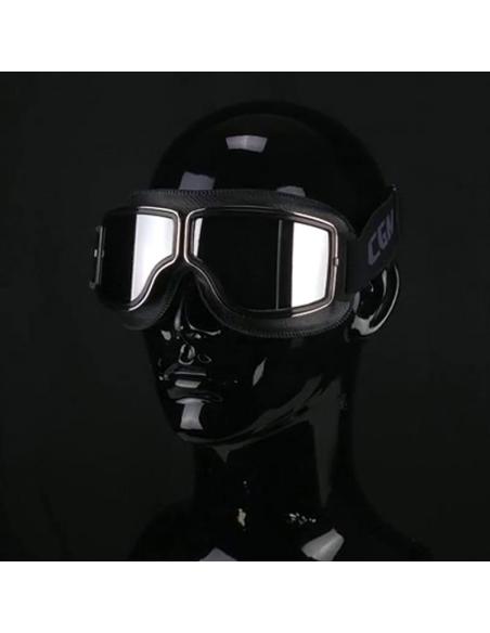 Motorcycle Mask 740M Gloss Black | EN1938 Certified Goggles