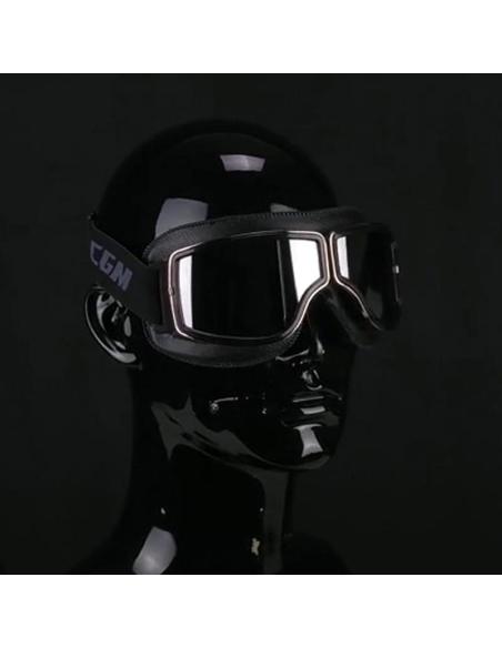 Masque Moto 740M Noir Brillant | Lunettes Certifiées EN1938