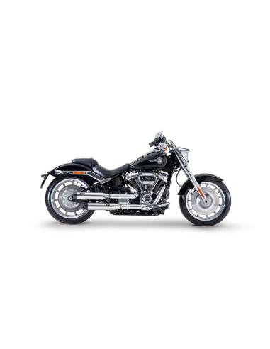 Silenciosos Zard Slip-Ons Overlapped Polidos para Softail 18–24