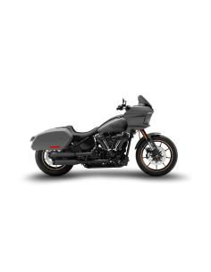 Silenciosos Zard Slip-Ons Overlapped Negros para Softail 18–24