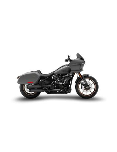 Silenciosos Zard Slip-Ons Overlapped Negros para Softail 18–24
