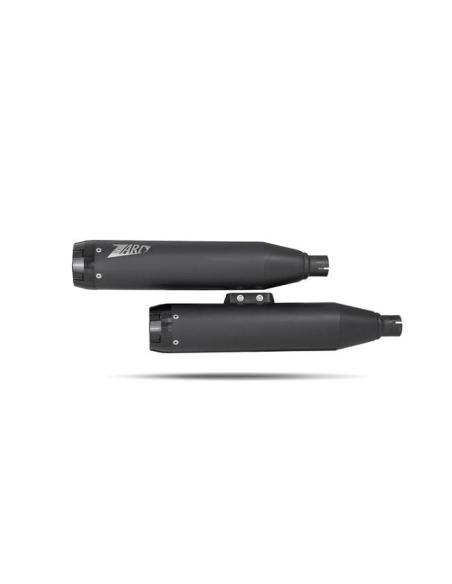 Silenciosos Zard Slip-Ons Overlapped Negros para Softail 18–24