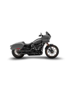 Silenciosos Zard Slip-Ons Overlapped Negro y Bronce para Softail 18–24