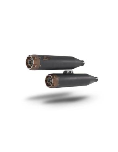 Silenziosi Zard Slip-Ons Overlapped Nero e Bronzo per Softail 18–24