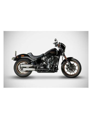 Silenciosos Zard Slip-Ons Overlapped Lisos para Softail 18–24