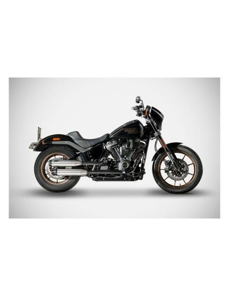 Silencieux Zard Slip-Ons Overlapped Lisses pour Softail 18–24