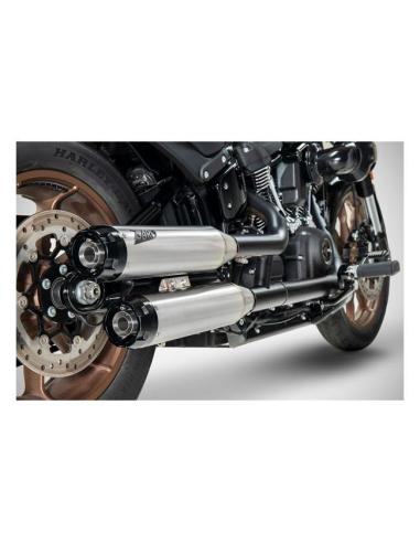 Silenciosos Zard Slip-Ons Overlapped Lisos para Softail 18–24