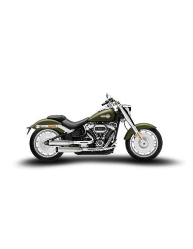 Silencieux Zard Slip-Ons Overlapped Lisses pour Softail Breakout et Fat Boy 18–24