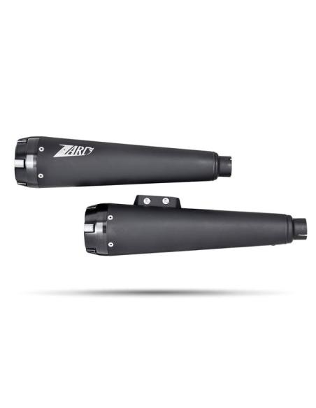 Slip-ons Zard 2-2 preto para Softail M8 2018–2023 (Euro 4/5)