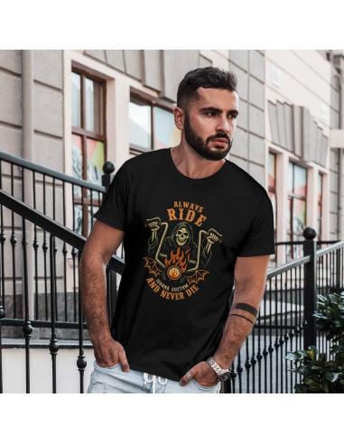 T-SHIRT ALWAYS RIDE AND NEVER DIE POUR HOMME