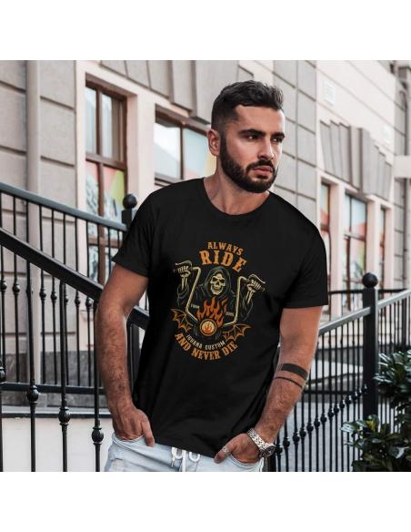 T-SHIRT ALWAYS RIDE AND NEVER DIE POUR HOMME