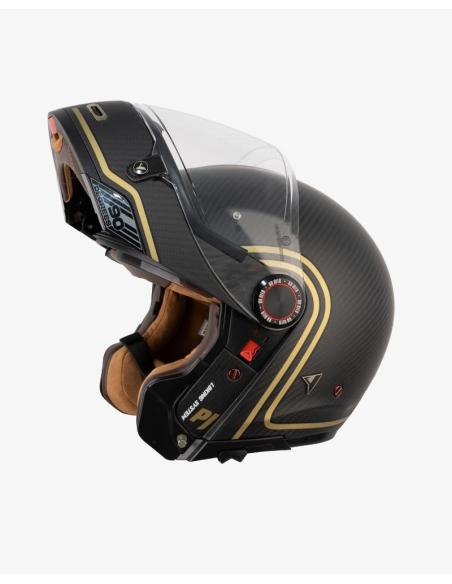 Capacete Modular By City 90 Degrees Gold Carbon | Estilo Retro e Homologação R22.06