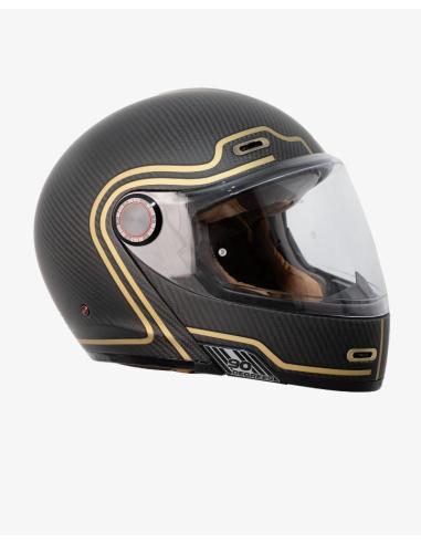 Capacete Modular By City 90 Degrees Gold Carbon | Estilo Retro e Homologação R22.06