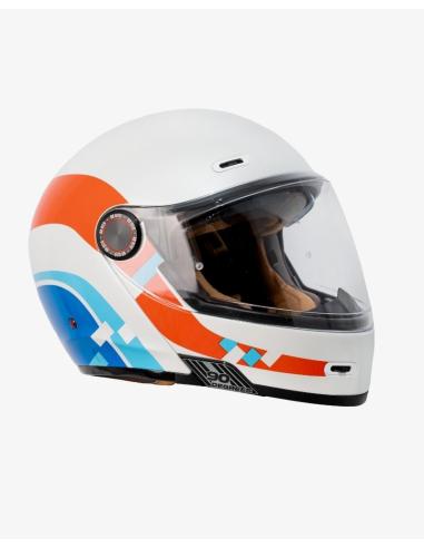 Modular Helmet By City 90 Degrees maniac glossy white | Retro Style and R22.06 Certification