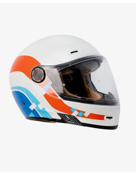 Casque Modulable By City 90 Degrees maniac blanc brillant | Style Rétro et Homologation R22.06