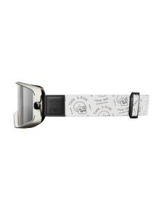 Occhiali JD/ONE John Doe white skull per casco | Visione panoramica e cinghie intercambiabili