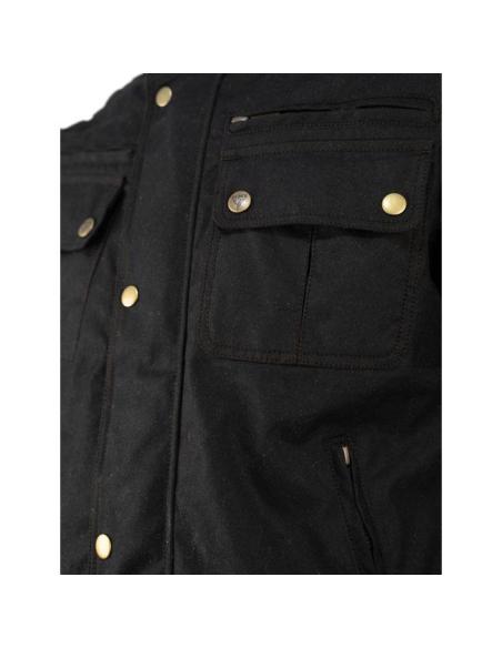 Veste Moto By City Belfast III Noire | Coton Ciré et Imperméable